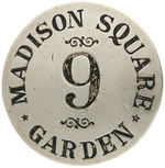 EARLY “MADISON SQUARE GARDEN” BADGE AND NYWF “OLYMPIC TRIALS 1964” BADGE.