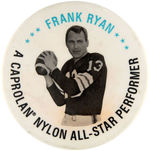 FRANK RYAN AND MIKE DITKA PAIR OF LARGE SCARCE ADVERTISING BUTTONS.