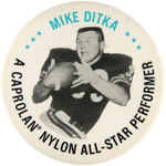 FRANK RYAN AND MIKE DITKA PAIR OF LARGE SCARCE ADVERTISING BUTTONS.