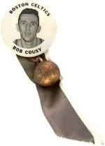 BOB COUSY PAIR OF PORTRAIT BUTTONS.