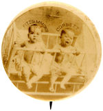 PAIR OF RARE REAL PHOTO BOXING BUTTONS FROM 1898.