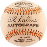 AL KALINE BOXED WILSON BASEBALL & BASEBALL GLOVE.