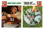 7UP 1965 CALENDAR/STANDEE PAIR.