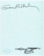 "STAR TREK" CREATOR GENE RODDENBERRY SIGNATURE ON ENTERPRISE STATIONERY.