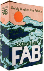 "COLGATE'S FAB" OVERSIZED DETERGENT DISPLAY BOX.