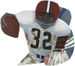 STEVE SAX JIM BROWN MIXED MEDIA ORIGINAL ART.