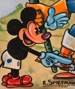 MICKEY MOUSE IN VINTAGE ORIGINAL ART PAINTINGS PROMO LOT OF EIGHT FOR URUGUAY RADIO STATION.