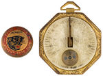 FRANK BUCK EARLY CLUB PIN AND "EXPLORER'S SUN WATCH."