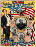 MAGNIFICENT 1906 TEDDY ROOSEVELT COATTAIL POSTER FEATURING EDWIN S. STUART FOR GOVERNOR.