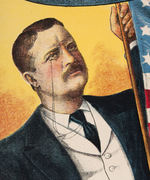 MAGNIFICENT 1906 TEDDY ROOSEVELT COATTAIL POSTER FEATURING EDWIN S. STUART FOR GOVERNOR.