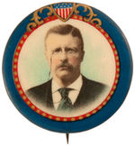 THEODORE ROOSEVELT FULL COLOR 1904 CAMPAIGN BUTTON.