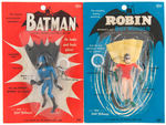 "BATMAN" & "ROBIN" HANGING FUN THINGS JIGGLER PAIR ON STORE CARDS.