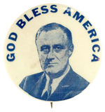 RARE BLUETONE PHOTO FDR WITH SLOGAN "GOD BLESS AMERICA."