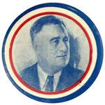 FDR STRIKING LARGE PORTRAIT BUTTON.