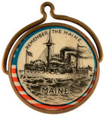 "MAINE" FOUR RARE CELLULOID ITEMS AND NEEDLE PACK.