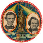 "LINCOLN/DOUGLAS DEBATE" 50TH ANNIVERSARY 1908 POCKET MIRROR.