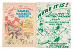 NEAR COMPLETE ORIGINAL ART FOR RARE SEARS CHRISTMAS COMIC BOOK AND PROMO FLYERS.