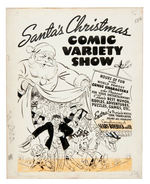 NEAR COMPLETE ORIGINAL ART FOR RARE SEARS CHRISTMAS COMIC BOOK AND PROMO FLYERS.