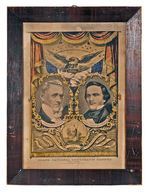 BUCHANAN AND BRECKINRIDGE "GRAND NATIONAL" BANNER BY CURRIER 1856.