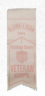 "BLAINE AND LOGAN 1884" OHIO RIBBON