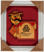 "PAPPY'S PIZZA - NO BUM STEER HERE" RESTAURANT DISPLAY SIGN.