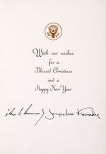 JOHN & JACQUELINE KENNEDY RARE 1963 CARD INTENDED FOR CHRISTMAS USE.