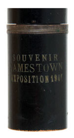 "SOUVENIR JAMESTOWN EXPOSITION 1907" STANHOPE CHAMPAGNE BOTTLE NOVELTY PIPE.