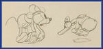 MICKEY MOUSE AND DONALD DUCK PENCIL DRAWING FROM THE DOGNAPPER.