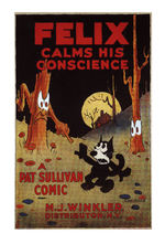 "FELIX CALMS HIS CONSCIENCE" CARTOON POSTER.