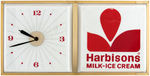 "HARBISONS MILK - ICE CREAM" ADVERTISING CLOCK/SIGN.