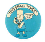 BART SIMPSON EARLY BUTTON WITH 1989 COPYRIGHT.