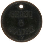 "GRANT & COLFAX" COMPOSITION TOKEN WITH JUGATE PORTRAITS.