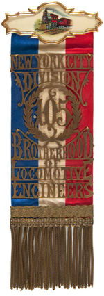 OUSTANDING CIRCA 1900 NEW YORK CITY BROTHERHOOD OF LOCOMOTIVE ENGINEERS BADGE.