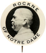 “ROCKNE OF NOTRE DAME” RARE 1930s BUTTON.