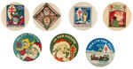 SANTA CLAUS ON SEVEN EARLY BUTTONS FROM TUBERCULOSIS SOCIETY.