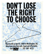 “NOW” 1989 POSTER FOR ABORTION RIGHTS D.C. PROTEST.