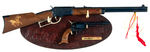 “JOHNNY EAGLE RED RIVER” TOY RIFLE AND CAP PISTOL  DISPLAY.