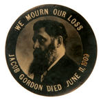 JEWISH PLAYWRIGHT AND SOCIALIST 1909 MEMORIAL BUTTON.