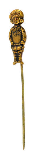 "BUSTER" BROWN RARE FULL FIGURE EMBOSSED BRASS STICKPIN.