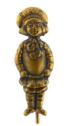 "BUSTER" BROWN RARE FULL FIGURE EMBOSSED BRASS STICKPIN.