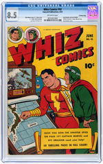 "WHIZ COMICS" #43 JUNE 1943 CGC 8.5 VF+ CROWLEY COPY.