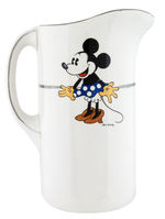 MICKEY & MINNIE MOUSE LARGE PITCHER & WASHBOWL BY FAIENCERIE D'ONNAING CHINA COMPANY OF FRANCE.