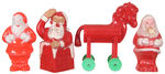 SANTA CLAUS/CHRISTMAS HORSE HARD PLASTIC CANDY CONTAINER LOT.