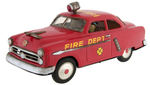 "FIRE DEPT. CHIEF NO-1" BATTERY-OPERATED 1952 FORD CAR.