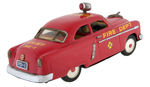 "FIRE DEPT. CHIEF NO-1" BATTERY-OPERATED 1952 FORD CAR.