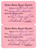 RICHARD NIXON FIVE SIGNED PIECES FROM 1956.