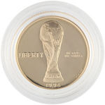 $5 WORLD CUP TOURNAMENT 1994-W GOLD COMMEMORATIVE PROOF.