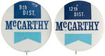 PAIR OF 1968 SCARCE "McCARTHY" BUTTONS.