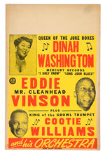 DINAH WASHINGTON CONCERT WINDOW SIGN.