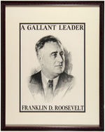 "A GALLANT LEADER / FRANKLIN D. ROOSEVELT” CLASSIC 1932 CAMPAIGN POSTER FRAMED.